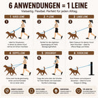 Multifunktionale Lederhundeleine mit 6 Anwendungsmöglichkeiten für Spaziergänge