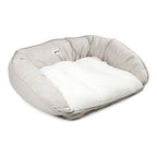 Hundebett Beige Sofa – Schrägansicht mit weichem Polsterrand und elegantem Design | Hund & Heim