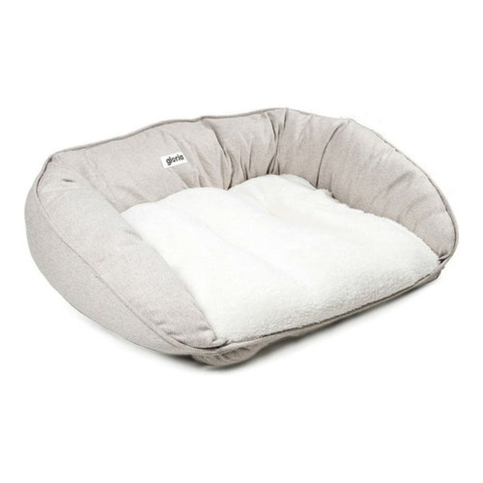 Hundebett Beige Sofa – Schrägansicht mit weichem Polsterrand und elegantem Design | Hund & Heim