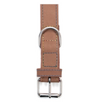 Hundehalsband Braun Leder XL – Schnalle und D-Ring Detailansicht – Hund & Heim