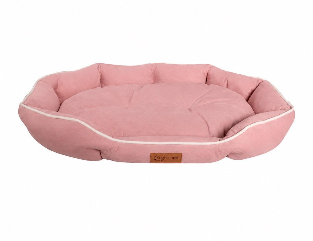 Orthopädisches Premium Hundebett in Rosé mit weicher Polsterung und erhöhtem Rand. Gemütlicher und pflegeleichter Schlafplatz für Hunde jeder Größe.