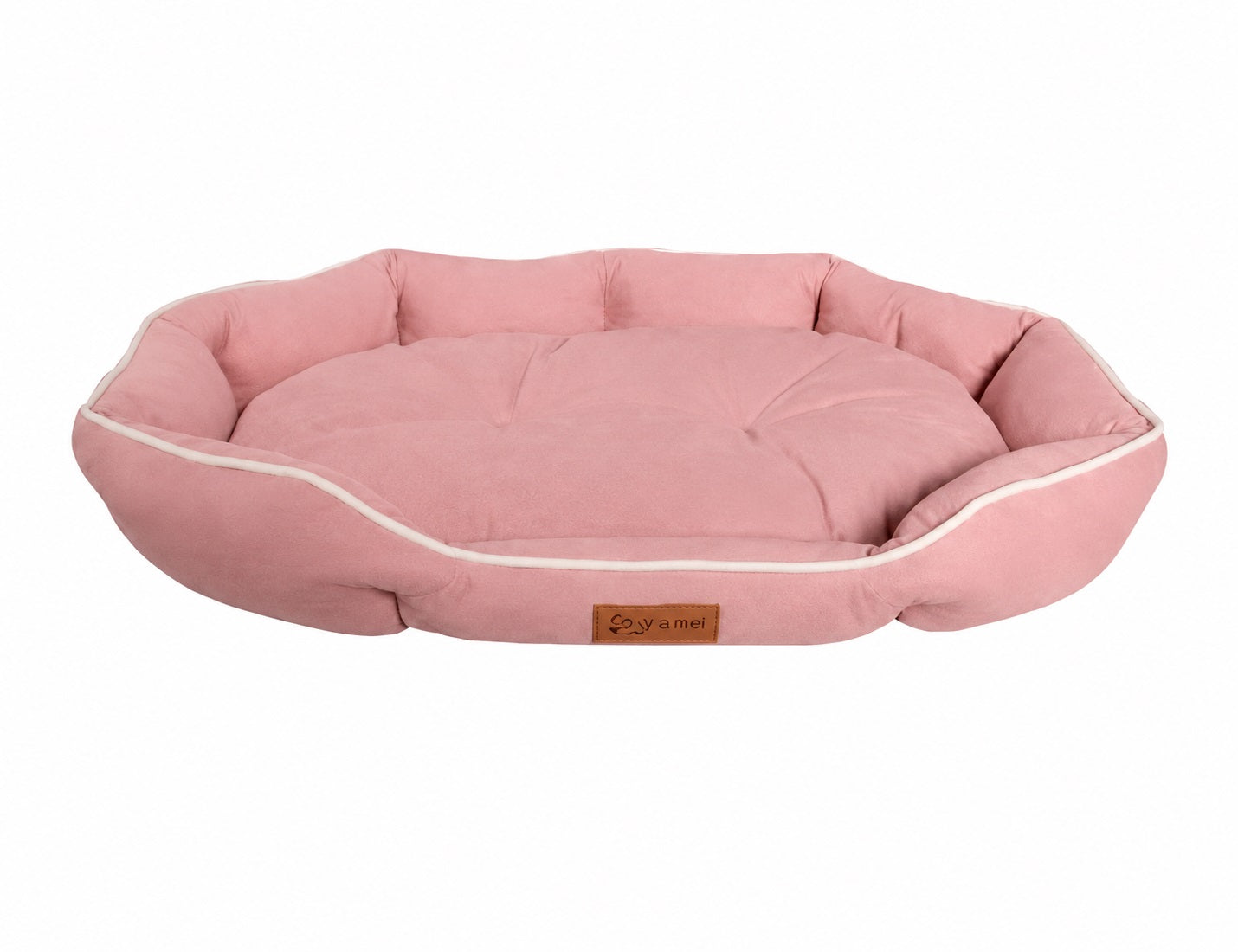Orthopädisches Premium Hundebett in Rosé mit weicher Polsterung und erhöhtem Rand. Gemütlicher und pflegeleichter Schlafplatz für Hunde jeder Größe.