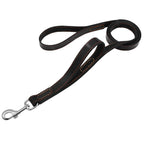 Hund & Heim Premium Leder-Hundeleine 175 cm – 2 Griffe