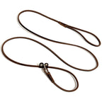 Slip Lead Leine aus braunem Leder freistehend – Handschlaufe und Schlupfhalsband aus einem Stück, 150cm, für kleine & mittlere Hunde – Hund & Heim
