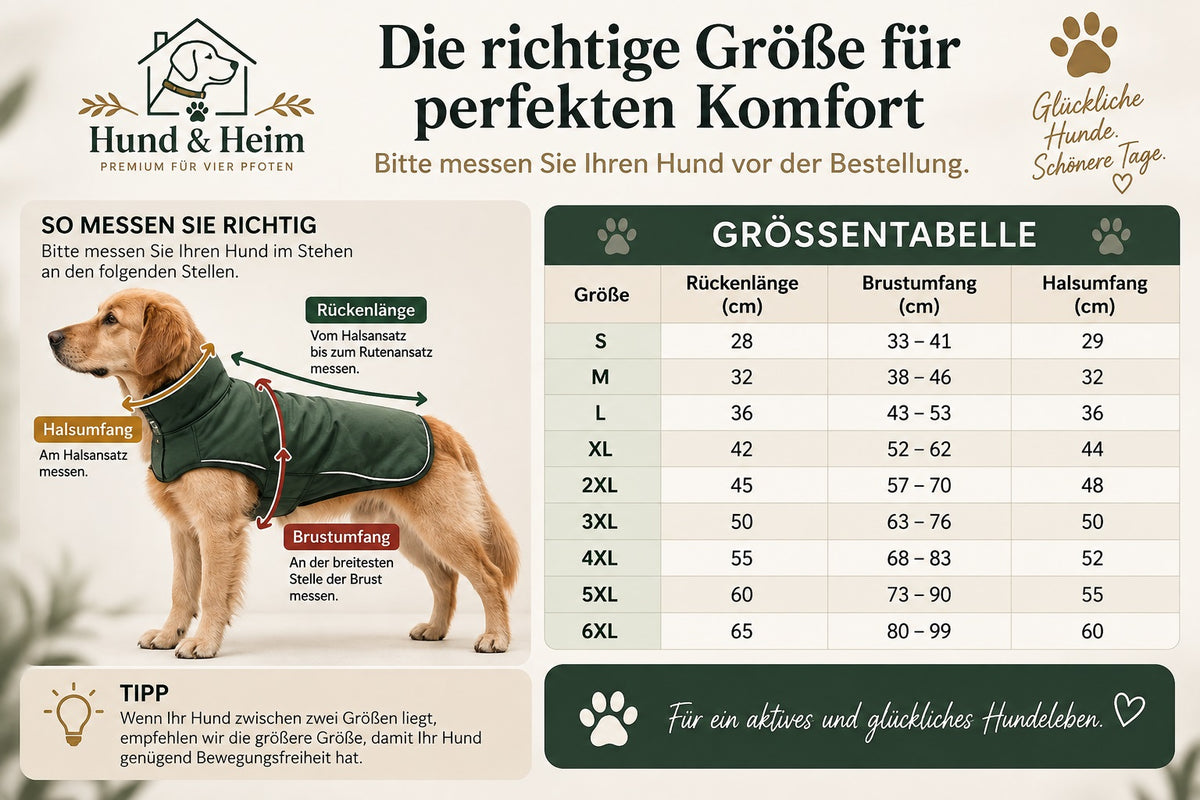 Hund & Heim Premium Fleece-Hundemantel – Warm, Winddicht & Wasserdicht
