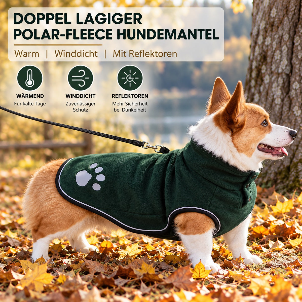Hund & Heim Premium Fleece-Hundemantel – Warm, Winddicht & Wasserdicht