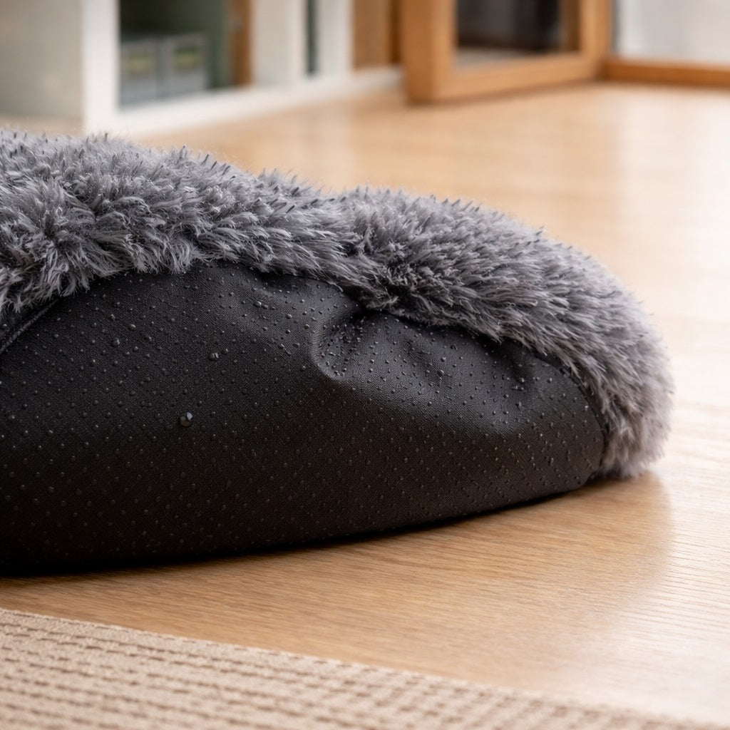 Anti-Stress Hundebett Grau – Rutschfeste Unterseite, wasserabweisend & langlebig | Hund & Heim