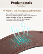 Geprägtes Kunstleder-Halsband – weiches atmungsaktives Baumwoll-Innenfutter, hautfreundlich & ideal für langes Tragen | Hund & Heim