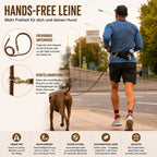 Hands-Free Hundeleine aus echtem Leder beim Laufen – vielseitig als Schulter-, Bauch- oder normale Leine