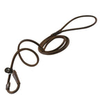 Hund & Heim Premium Leder-Schlupfleine in Braun, 160 cm, mit Schlupfschlaufe und Lederdetails