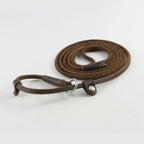 Hund & Heim Premium Leder-Schlupfleine in Braun, 160 cm, mit Schlupfschlaufe und Metallring