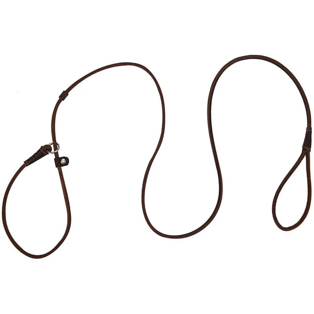 Hund & Heim Premium Leder-Schlupfleine in Braun, 160 cm lang