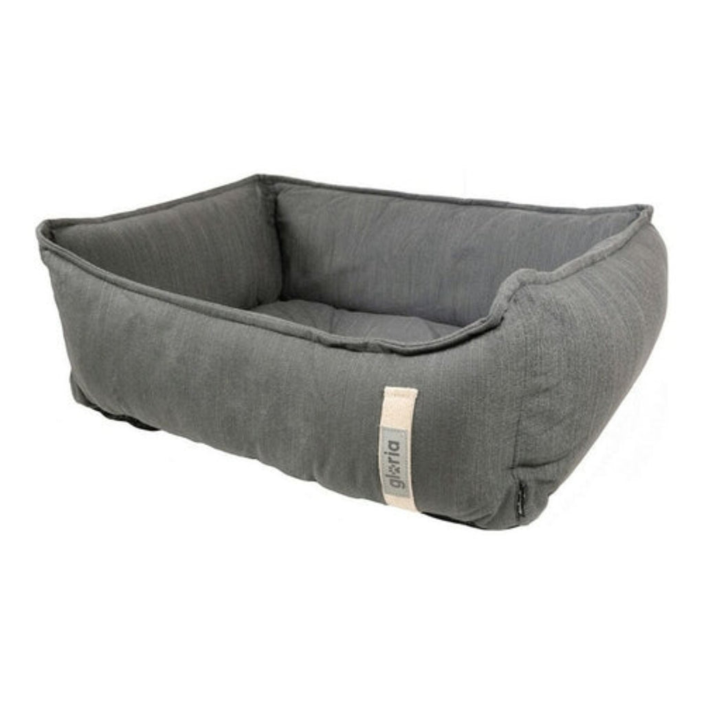 Hundebett Grau Seitenansicht – Robustes Komfortbett für Hunde Größe M | Hund & Heim