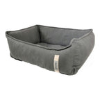 Hundebett Grau Seitenansicht – Robustes Komfortbett für Hunde Größe M | Hund & Heim