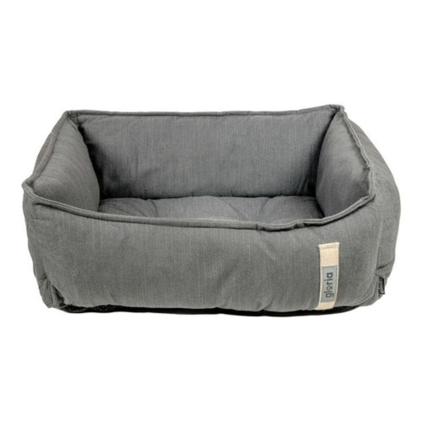 Hundebett Grau Groß – Frontansicht weiches Komfortbett 80 x 65 cm | Hund & Heim