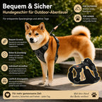 Schwarzes Hundegeschirr für Outdoor-Abenteuer mit gepolsterter Passform und verstellbaren Gurten
