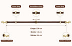 Hundeleine aus echtem Leder, 230 cm lang und 1,2 cm breit, mit festen und beweglichen Ringen